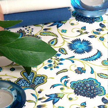 French coated tablecloth (Ajanta. saphir)